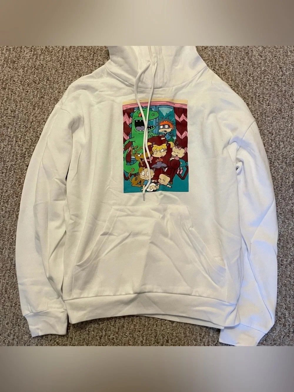 Nickelodeon White Hoodie with Multicolor Rugrats Graphic